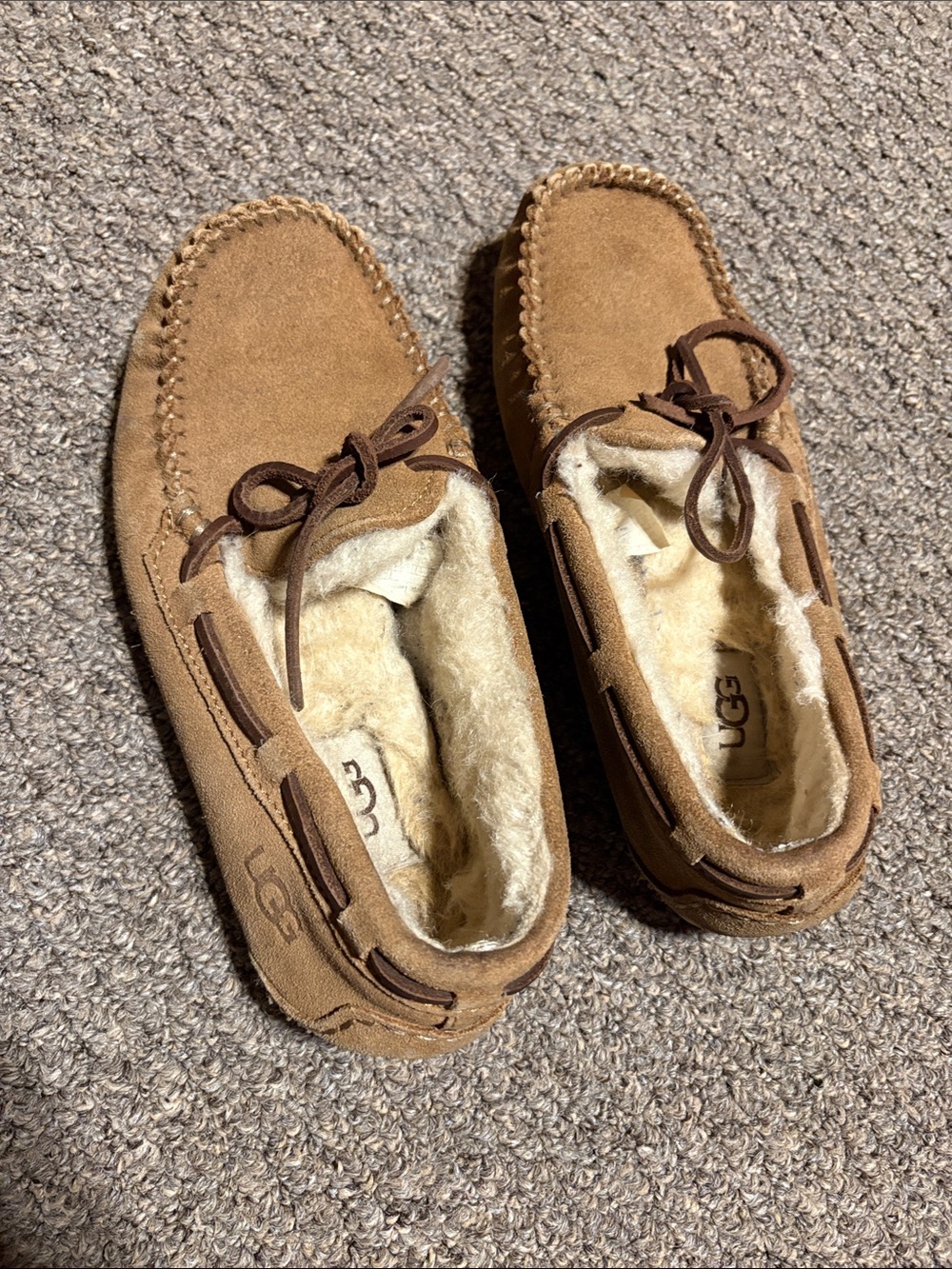 UGG  Suede Outer , Lined Moccasin Style Slippers